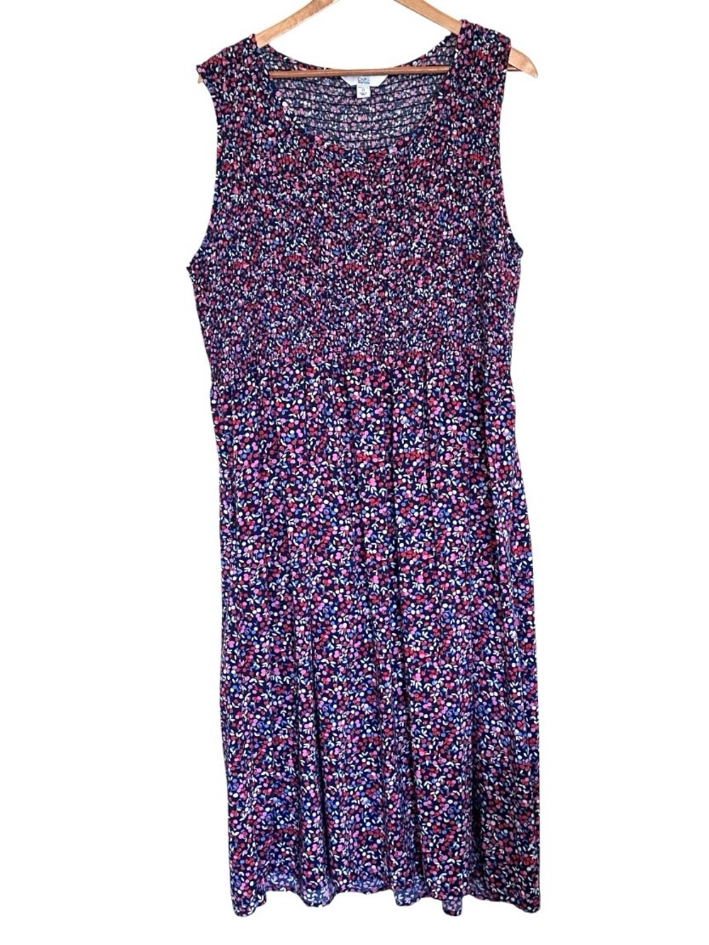 Croft & Barrow Plus Dress Women’s 2X Geometric Smocked Boho Pockets Sleeveless